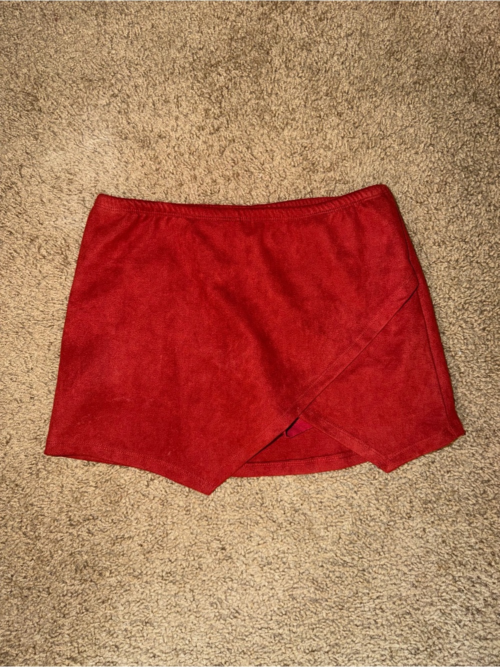 Olivaceous Red Asymmetric Mini Skort